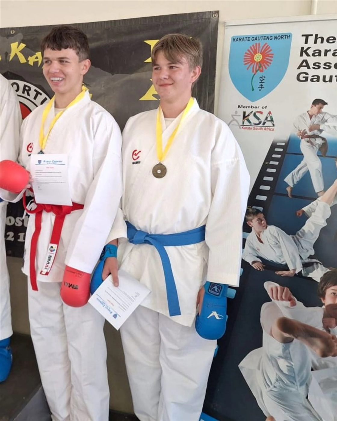 Two KarateZone athletes with medals